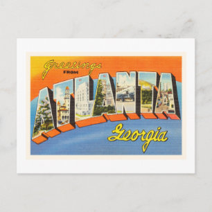 Vieille carte postale de Vintage voyage d'Atlanta