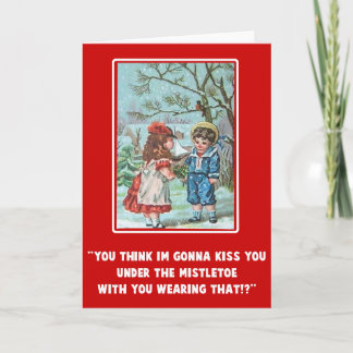 Vieille carte victorienne drôle de slogan de Noël