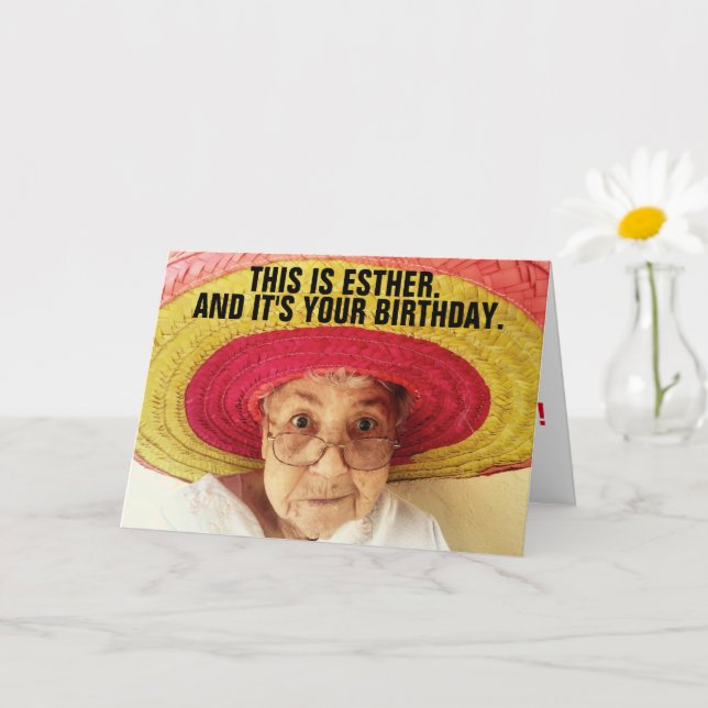 VIEILLE DAME AVEC CARTE D'ANNIVERSAIRE MEXICAINE C (Petite plante)