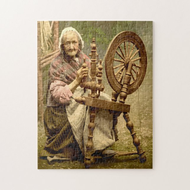 Vieille fileuse de laine irlandaise, Puzzle (Vertical)