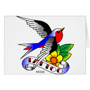 Vieille hirondelle de tatouage de Skool