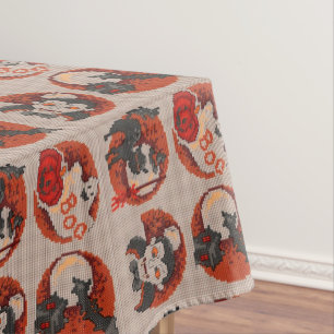 Vieille nappe de point de croix de Faux de
