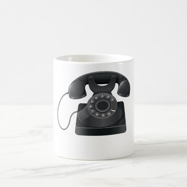 Vieille tasse noire de téléphone (Centre)