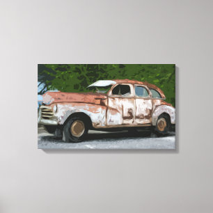 Vieille toile décomposée rouillée de voiture