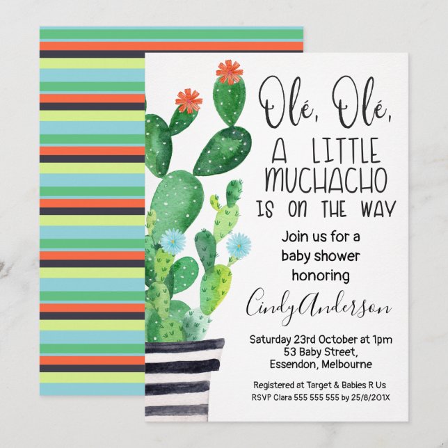 Vieille vieille invitation de baby shower de thème (Devant / Derrière)