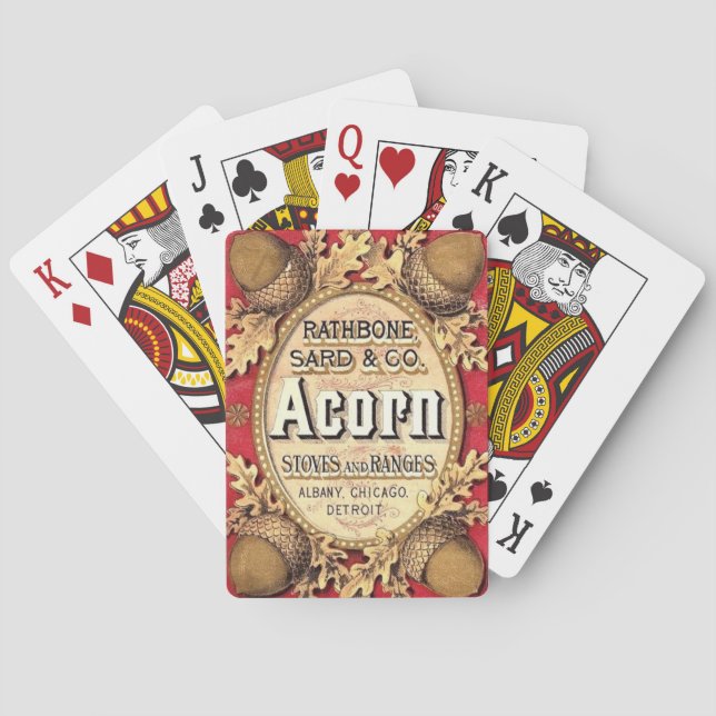 Vieilles cartes de jeu d'annonce de fourneau de (dos)