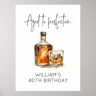 Vieilli à Perfection Whiskey Anniversaire Poster P