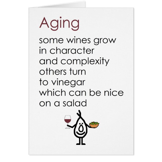 Vieillissement - un poème drôle de joyeux (Devant)