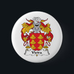 Vieira Family Crest 2 Inch Round Button<br><div class="desc"></div>