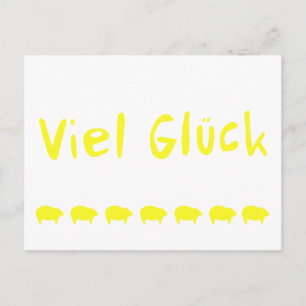 Viel Glück und 7 Schweinchen Postcard