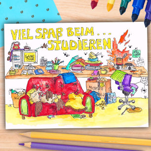 VIEL SPASS BEIM STUDIEREN postcard by Nicole Janes