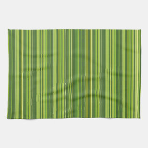 Viele bunte Streifen im grünen Muster Kitchen Towel