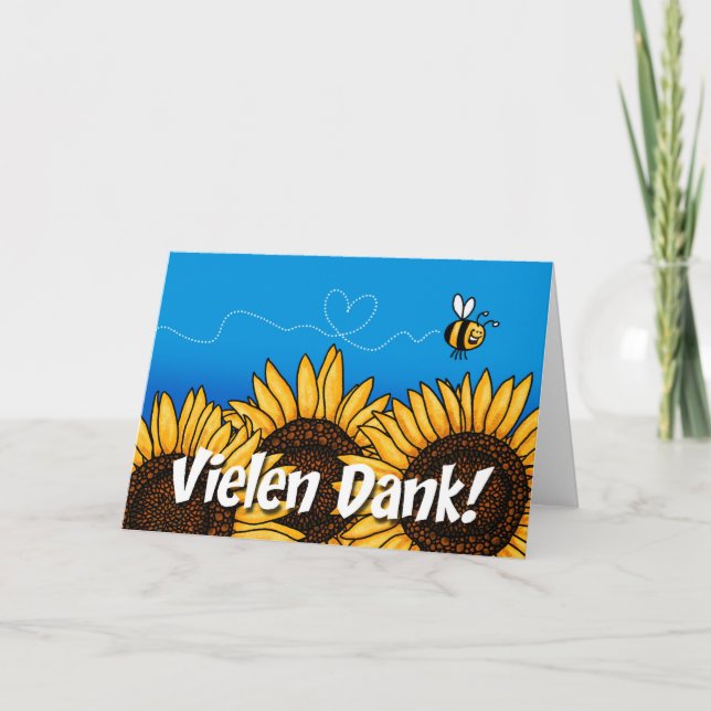 Vielen Dank (German Thank you card) Card (Front)