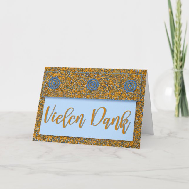 Vielen Dank German Thank You Gold and Blue (Front)