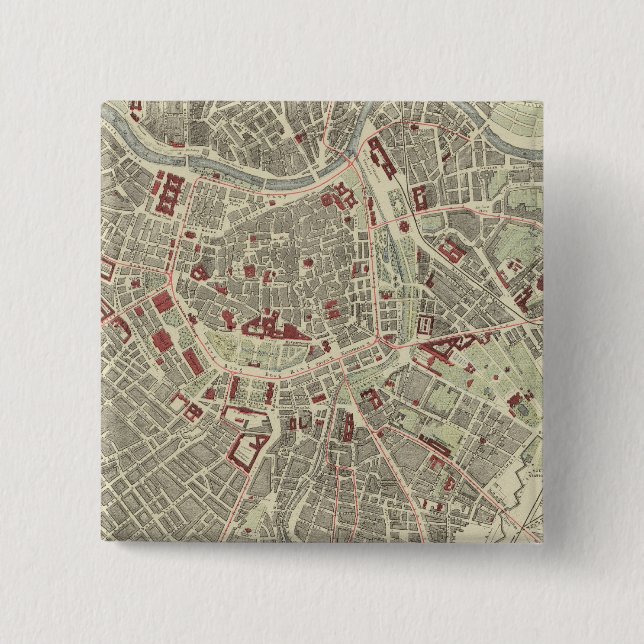 Vienna 2 Inch Square Button (Front)