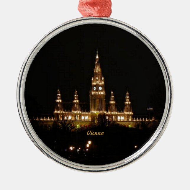 Vienna at Night Metal Ornament (Front)