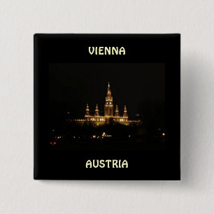 Vienna, Austria at Night 2 Inch Square Button