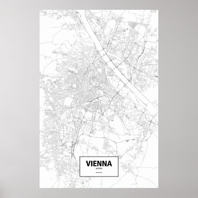 Vienna, Austria (black on white) Poster (Front)