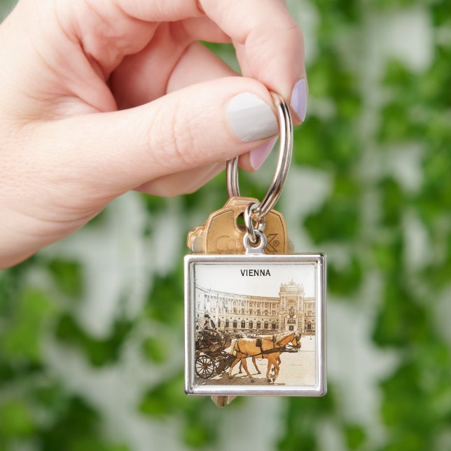 Vienna Austria City Panorama View  Keychain (Hand)