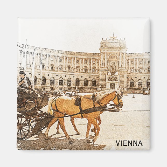 Vienna Austria City Panorama View  Magnet (Front)