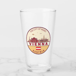 Vienna Austria City Skyline Emblem Glass