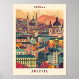 Vienna Austria Elegant Art Vintage Travel Poster