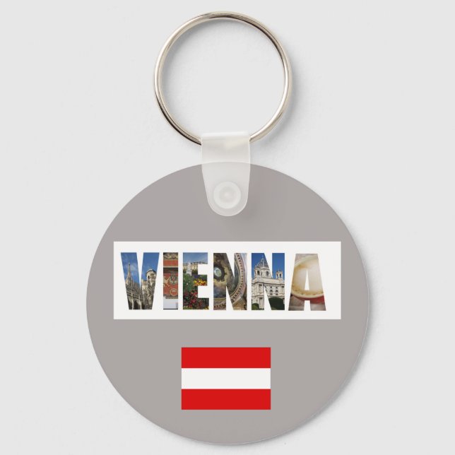 Vienna Austria Flag Keychain (Front)