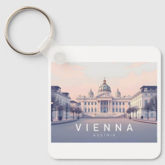 Vienna Austria Pastel Travel Design Keychain