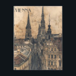 Vienna Austria Postcard<br><div class="desc">This travel postcard,  in hand drawn sketch-style,  showcases a view of Vienna's skyline.</div>