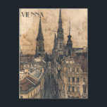 Vienna Austria Postcard<br><div class="desc">This travel postcard,  in hand drawn sketch-style,  showcases a view of Vienna's skyline.</div>