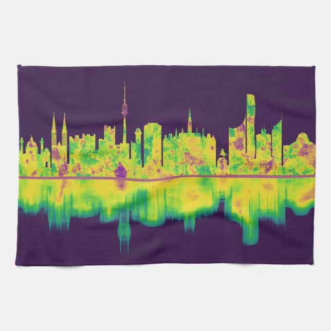 Vienna Austria Skyline Kitchen Towel (Horizontal)