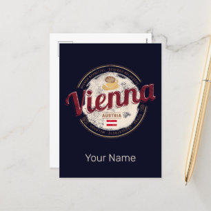 Vienna Austria Vintage Capital Viennese Melange Holiday Postcard