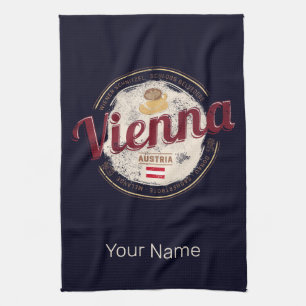 Vienna Austria Vintage Capital Viennese Melange Kitchen Towel