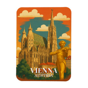 Vienna Austria Vintage Travel European Magnet