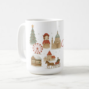 Vienna Christmas Watercolor – Cozy Winter Austria Coffee Mug