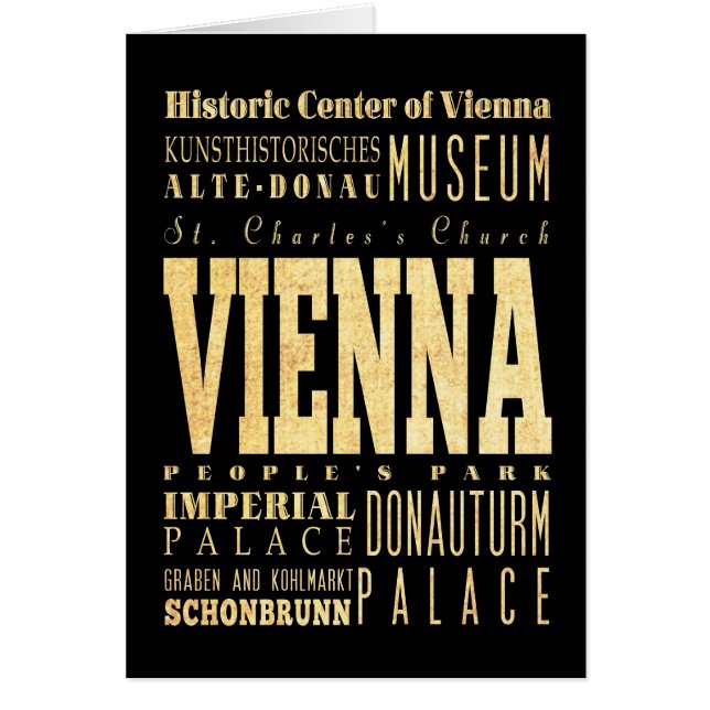Vienna City of Austria Typography Art (Front)