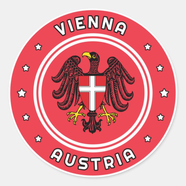 Vienna Coat of Arms, Austria Classic Round Sticker (Front)