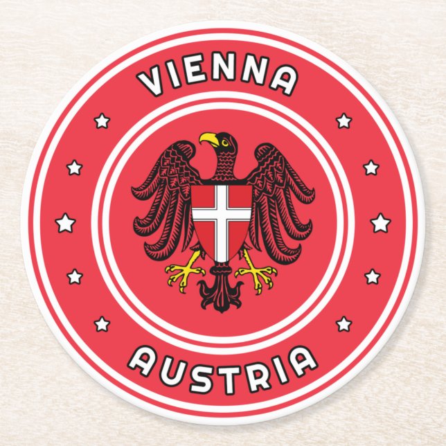 Vienna Coat of Arms, Austria Round Paper Coaster (Front)