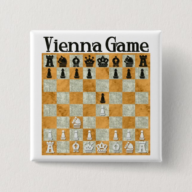 Vienna Game 2 Inch Square Button (Front)