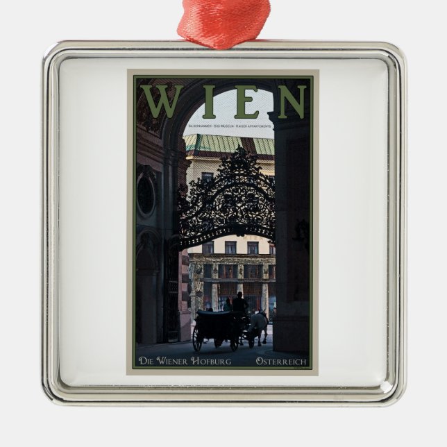 Vienna - Horse Carriage Metal Ornament (Front)