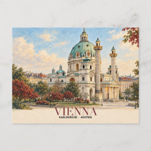Vienna Karlskirche Art Print Postcard