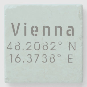 Vienna Latitude Longitude Stone Coaster