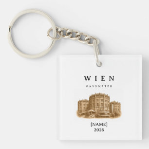 Vienna Palais Gasometer Name & Year Keychain