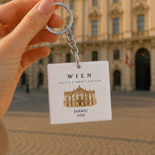 Vienna Palais Liechtenstein Name & Year Keychain