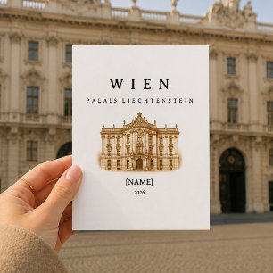 Vienna Palais Liechtenstein   Name & Year Postcard