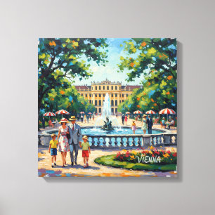 Vienna Schönbrunn Palace Garden Stretched Canvas Print