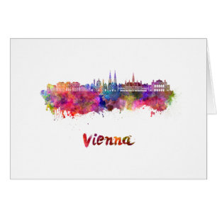Vienna skyline in watercolor