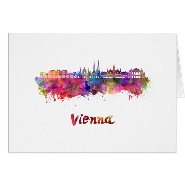 Vienna skyline in watercolor (Front Horizontal)