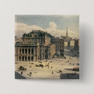 Vienna State Opera House, c.1869 2 Inch Square Button