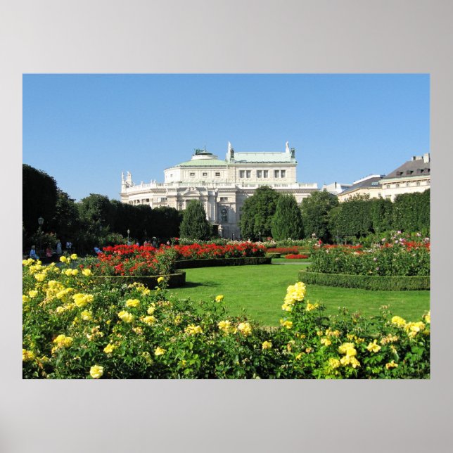 Vienna Volksgarten with Roses Poster (Front)